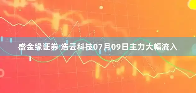 盛金缘证券 浩云科技07月09日主力大幅流入